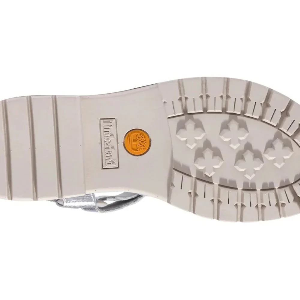 Timberland Silver London Vibe Ankle Strap Sandals Shoes Flats Multi Size NEW